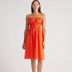 QUINCE, M, "Vermilion Red" Midi Dress